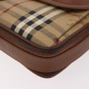 Burberrys Nova Check Shoulder Bag PVC Beige Gold Auth 188467-14