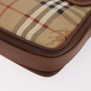 Burberrys Nova Check Shoulder Bag PVC Beige Gold Auth 188467-16