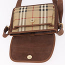 Burberrys Nova Check Shoulder Bag PVC Beige Gold Auth 188467-10