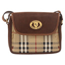 Burberrys Nova Check Shoulder Bag PVC Beige Gold Auth 188467-13