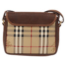 Burberrys Nova Check Shoulder Bag PVC Beige Gold Auth 188467-2