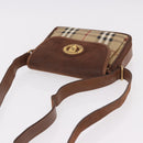 Burberrys Nova Check Shoulder Bag PVC Beige Gold Auth 188467-6