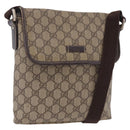 GUCCI GG Supreme Shoulder Bag PVC Beige Gold 223666 Auth 188468-1