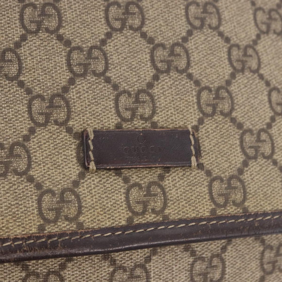 GUCCI GG Supreme Shoulder Bag PVC Beige Gold 223666 Auth 188468