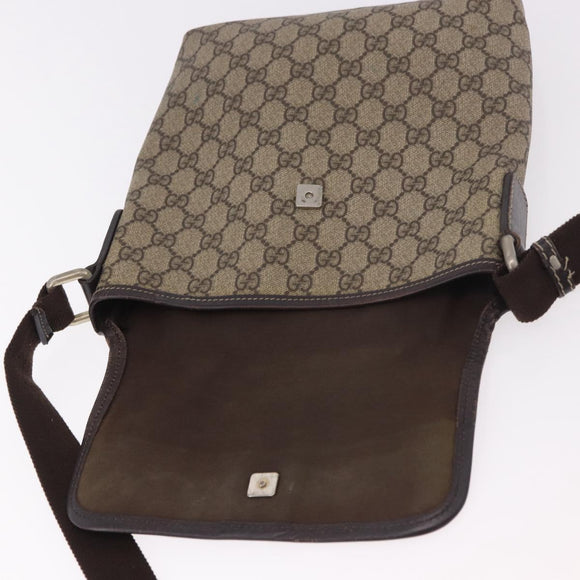GUCCI GG Supreme Shoulder Bag PVC Beige Gold 223666 Auth 188468