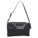 Miu Miu Matelasse Shoulder Bag Leather Black Silver Auth 188469SAM-1
