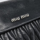 Miu Miu Matelasse Shoulder Bag Leather Black Silver Auth 188469SAM-14