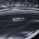 Miu Miu Matelasse Shoulder Bag Leather Black Silver Auth 188469SAM-15