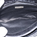 Miu Miu Matelasse Shoulder Bag Leather Black Silver Auth 188469SAM-16