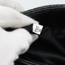Miu Miu Matelasse Shoulder Bag Leather Black Silver Auth 188469SAM-22