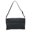 Miu Miu Matelasse Shoulder Bag Leather Black Silver Auth 188469SAM-3