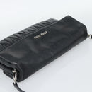 Miu Miu Matelasse Shoulder Bag Leather Black Silver Auth 188469SAM-6
