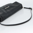 Miu Miu Matelasse Shoulder Bag Leather Black Silver Auth 188469SAM-7