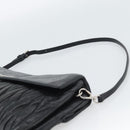 Miu Miu Matelasse Shoulder Bag Leather Black Silver Auth 188469SAM-8