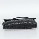 Miu Miu Matelasse Shoulder Bag Leather Black Silver Auth 188469SAM-9