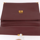 CARTIER Must Line Business Bag Leather Bordeaux Gold Auth 188470A-15