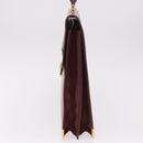 CARTIER Must Line Business Bag Leather Bordeaux Gold Auth 188470A-4