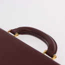 CARTIER Must Line Business Bag Leather Bordeaux Gold Auth 188470A-8