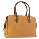LOEWE Anagram Hand Bag Leather Yellow Gold Auth 188471A-1