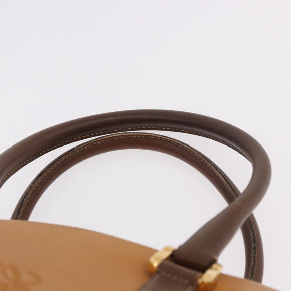 LOEWE Anagram Hand Bag Leather Yellow Gold Auth 188471A
