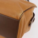 LOEWE Anagram Hand Bag Leather Yellow Gold Auth 188471A-15