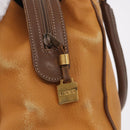 LOEWE Anagram Hand Bag Leather Yellow Gold Auth 188471A-18