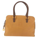 LOEWE Anagram Hand Bag Leather Yellow Gold Auth 188471A-13
