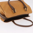 LOEWE Anagram Hand Bag Leather Yellow Gold Auth 188471A-8