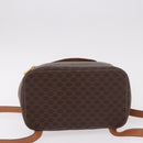 CELINE Macadam Canvas Backpack PVC Leather Brown Gold Auth 188472V-5