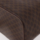 CELINE Macadam Canvas Backpack PVC Leather Brown Gold Auth 188472V-17