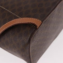 CELINE Macadam Canvas Backpack PVC Leather Brown Gold Auth 188472V-18