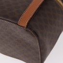 CELINE Macadam Canvas Backpack PVC Leather Brown Gold Auth 188472V-19