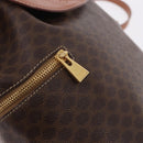 CELINE Macadam Canvas Backpack PVC Leather Brown Gold Auth 188472V-21