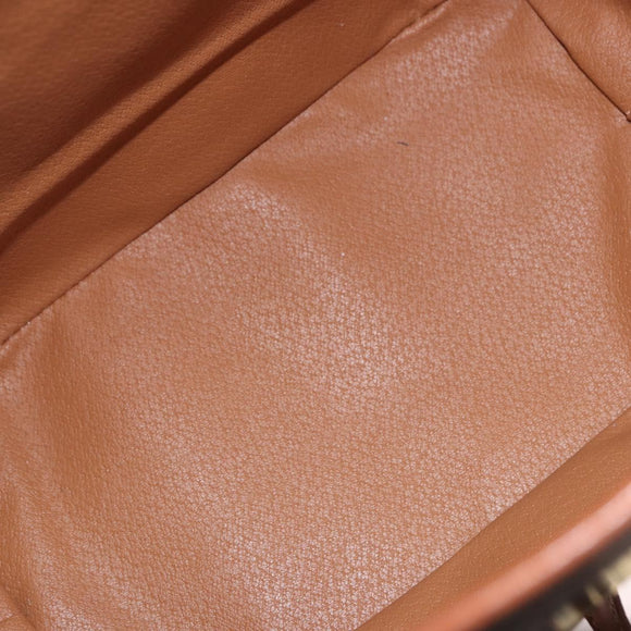CELINE Macadam Canvas Backpack PVC Leather Brown Gold Auth 188472V