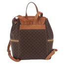CELINE Macadam Canvas Backpack PVC Leather Brown Gold Auth 188472V-2