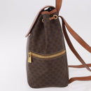 CELINE Macadam Canvas Backpack PVC Leather Brown Gold Auth 188472V-3