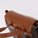 CELINE Macadam Canvas Backpack PVC Leather Brown Gold Auth 188472V-6