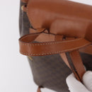 CELINE Macadam Canvas Backpack PVC Leather Brown Gold Auth 188472V-7