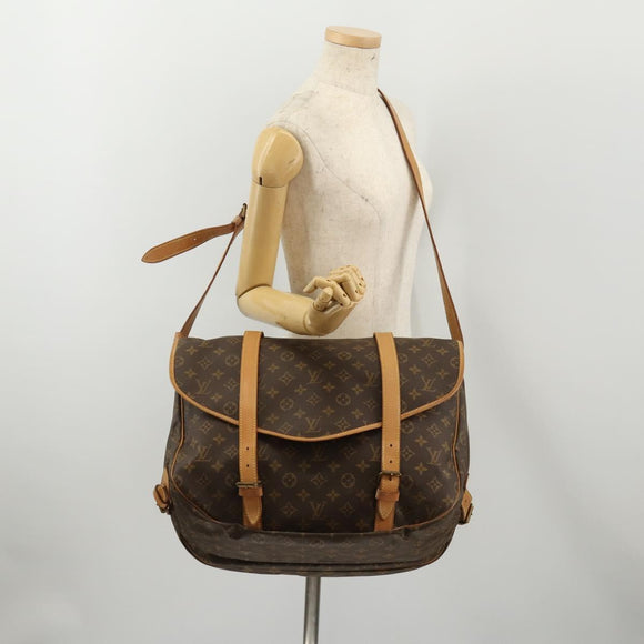 LOUIS VUITTON Monogram Saumur 43 Shoulder Bag M42252 LV Auth 188476