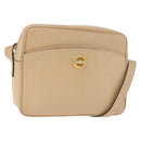 CELINE Shoulder Bag Leather Beige Gold Auth 188477-1