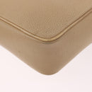 CELINE Shoulder Bag Leather Beige Gold Auth 188477-16
