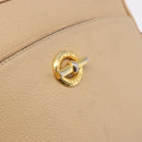 CELINE Shoulder Bag Leather Beige Gold Auth 188477-17