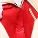 CELINE Shoulder Bag Leather Beige Gold Auth 188477-20