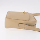 CELINE Shoulder Bag Leather Beige Gold Auth 188477-3