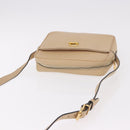 CELINE Shoulder Bag Leather Beige Gold Auth 188477-6