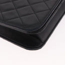 CHANEL Matelasse Single Flap Chain Bag Lamb Skin Black Gold CC Auth 188478-8