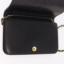 CHANEL Matelasse Single Flap Chain Bag Lamb Skin Black Gold CC Auth 188478-21