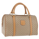 CELINE Macadam Canvas Boston Bag PVC Beige Gold Auth 188481V-1