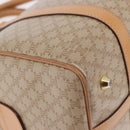 CELINE Macadam Canvas Boston Bag PVC Beige Gold Auth 188481V-15
