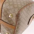 CELINE Macadam Canvas Boston Bag PVC Beige Gold Auth 188481V-9